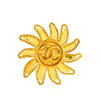 Chanel Vintage CC Sun Brooch Metal