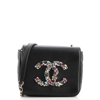 Chanel Giant Crystal CC Flap Bag Lambskin Mini