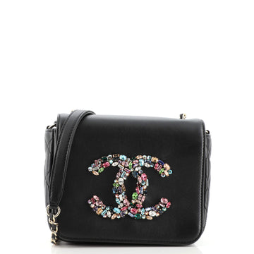 Chanel Giant Crystal CC Flap Bag Lambskin Mini