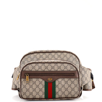 Gucci Ophidia Front Pocket Belt Bag GG Coated Canvas Large
