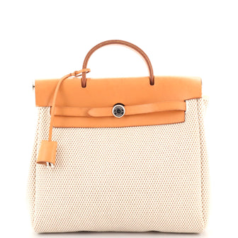 Hermes Herbag Toile and Leather PM