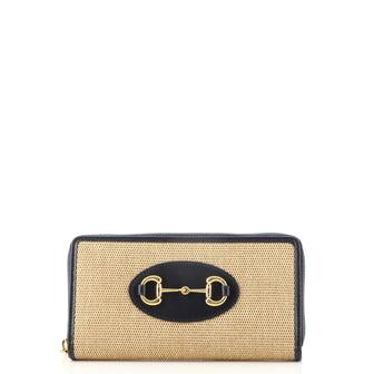 Gucci Horsebit 1955 Zip Around Wallet Canvas with Leather Long