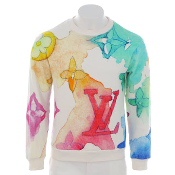 Louis Vuitton Men's Watercolor Giant Monogram Crewneck Sweatshirt Cotton Blend