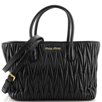 Miu Miu Convertible Tote Matelasse Leather Medium
