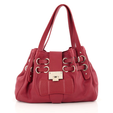 Jimmy Choo Riki Hobo Leather Red