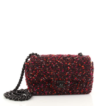 Chanel Classic Single Flap Bag Quilted Tweed Mini