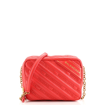 Balenciaga Blanket Reporter Shoulder Bag Quilted Embroidered Leather XS