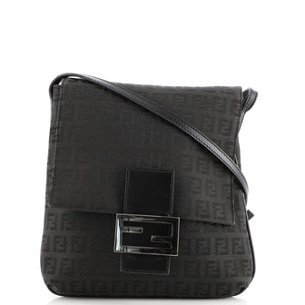 Fendi Vintage Flap Crossbody Bag Zucchino Canvas Small
