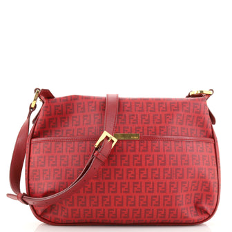 Fendi Front Pocket Messenger Bag Zucchino Coated Canvas Medium