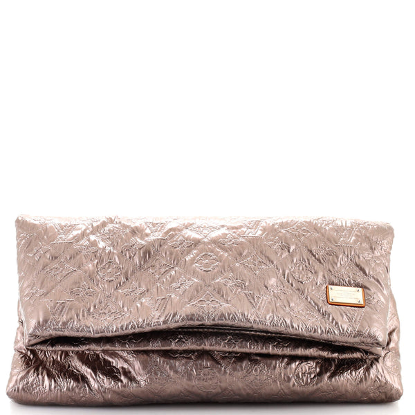 Louis Vuitton Argent Monogram Coated Fabric Limelight Clutch at