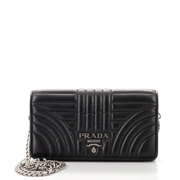 Prada Wallet on Chain Diagramme Quilted Leather