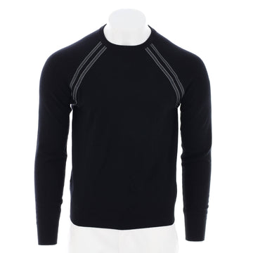 Hermes Men's Crewneck Stripe Sweater Wool with Lambskin