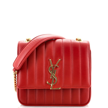 Saint Laurent Vicky Crossbody Bag Vertical Quilted Leather Small
