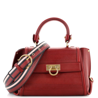 Salvatore Ferragamo Sofia Satchel Stitched Leather Small