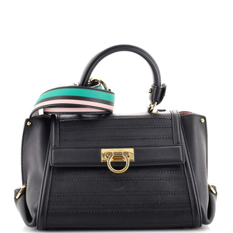 Salvatore Ferragamo Sofia Satchel Stitched Leather Small