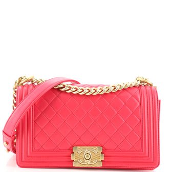 Chanel Boy Flap Bag Quilted Calfskin Old Medium