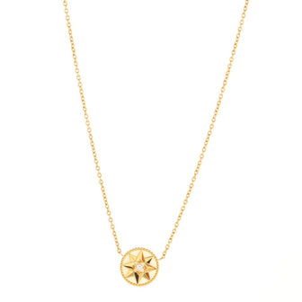 Christian Dior Rose des Vents Necklace 18K Yellow Gold with Diamond and Mother of Pearl 12mm