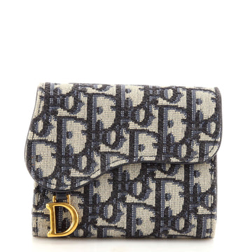 Christian Dior Saddle Lotus Wallet Oblique Canvas Mini