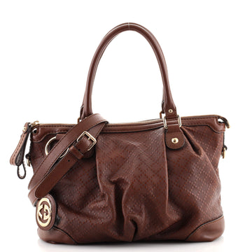 Gucci Sukey Top Handle Satchel Diamante Leather Medium