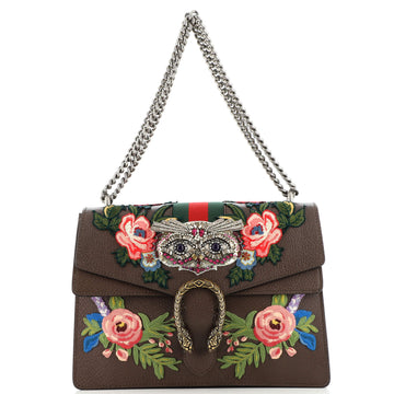 Gucci Web Dionysus Bag Embellished Leather Medium