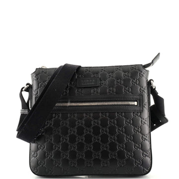Gucci Signature Zip Messenger Bag Guccissima Leather Small