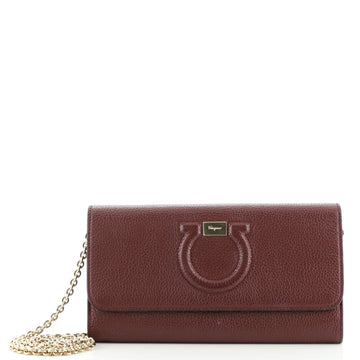 Salvatore Ferragamo Gancini Wallet on Chain Leather