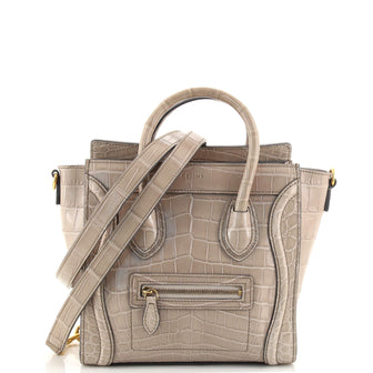 Celine Luggage Bag Crocodile Nano