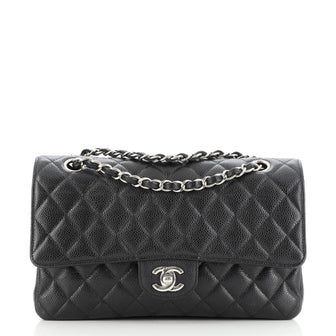 Chanel Classic Double Flap Bag Quilted Caviar Medium