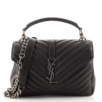 Saint Laurent Classic Monogram College Bag Matelasse Chevron Leather Medium