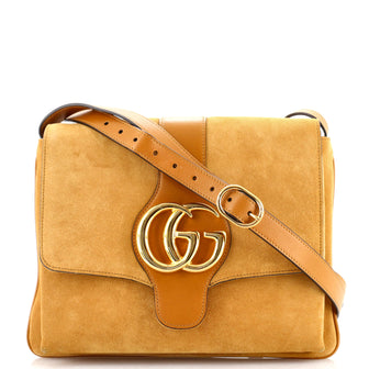 Gucci Arli Shoulder Bag Suede with Leather Medium