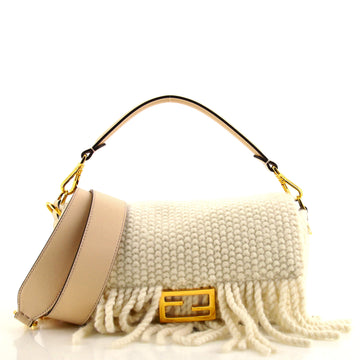 Fendi Baguette NM Bag Knit Wool with Fringe Medium