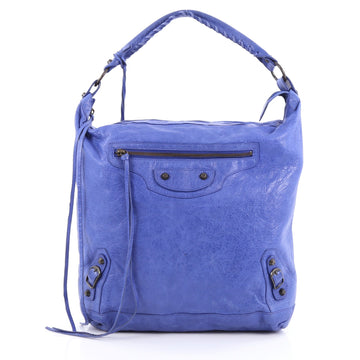 Balenciaga Day Hobo Classic Studs Leather Blue