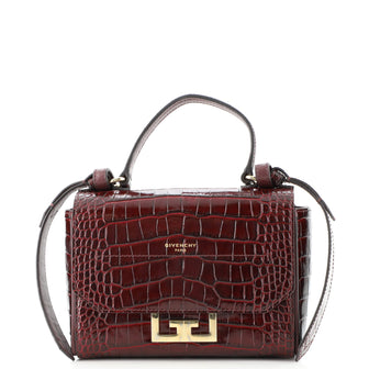 Givenchy Eden Top Handle Bag Crocodile Embossed Leather Mini