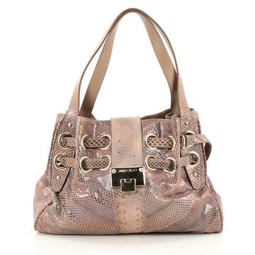 Jimmy Choo Riki Hobo Python Brown