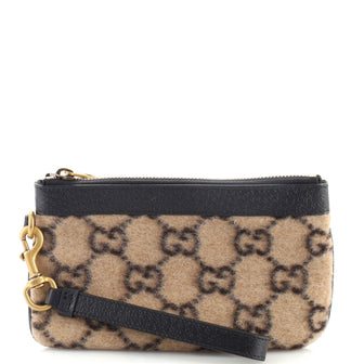 Gucci Wristlet Pouch GG Wool Mini