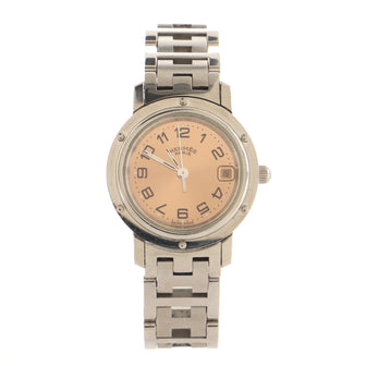 Hermes Clipper Quartz Watch Stainless Steel 24