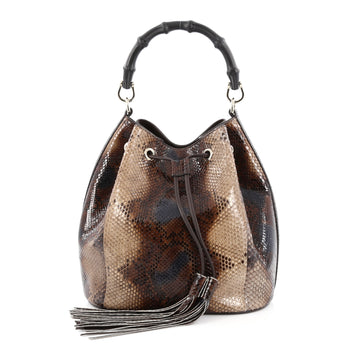 Gucci Miss Bamboo Bucket Bag Python Medium