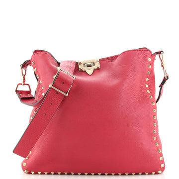 Valentino Rockstud Flip Lock Messenger Bag Leather Medium