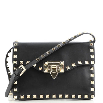 Valentino Rockstud Flip Lock Flap Bag Leather Small