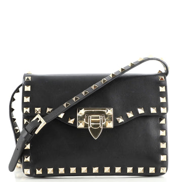 Valentino Rockstud Flip Lock Flap Bag Leather Small