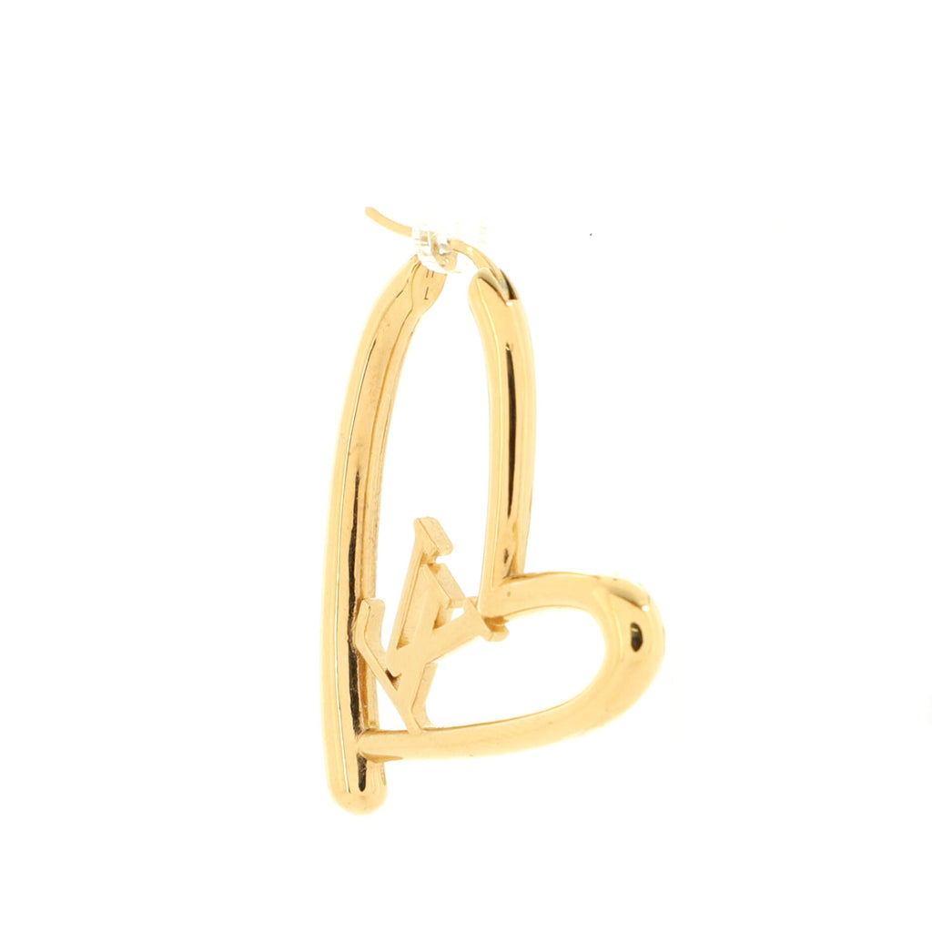 Louis Vuitton Fall in Love Earrings GM, Gold, One Size