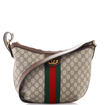 Gucci Ophidia Half Moon Hobo GG Coated Canvas Small