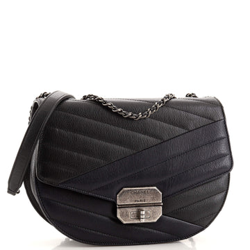 Chanel Gabrielle Saddle Crossbody Bag Chevron Goatskin Small