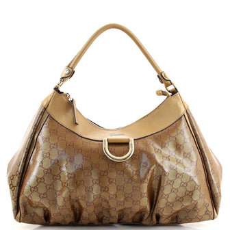 Gucci D Ring Hobo GG Coated Canvas Large