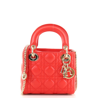 Christian Dior Lady Dior Bag Cannage Quilt Lambskin Mini