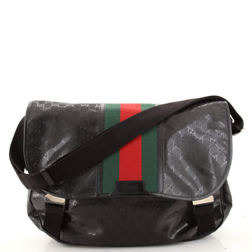 Gucci 500 Web Double Buckle Messenger Bag GG Imprime
