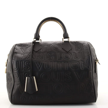 Louis Vuitton Paris Speedy Cube Bag Embossed Leather 30