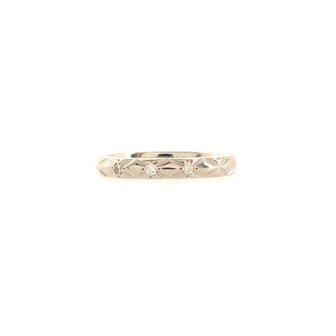 Chanel Matelasse Band 3 Diamonds Ring Platinum and Diamonds
