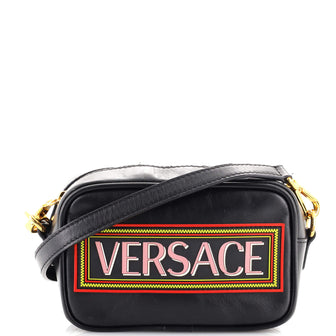 Versace Logo Camera Bag Printed Leather Small