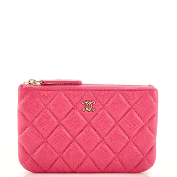 Chanel Classic O Case Pouch Quilted Caviar Mini
